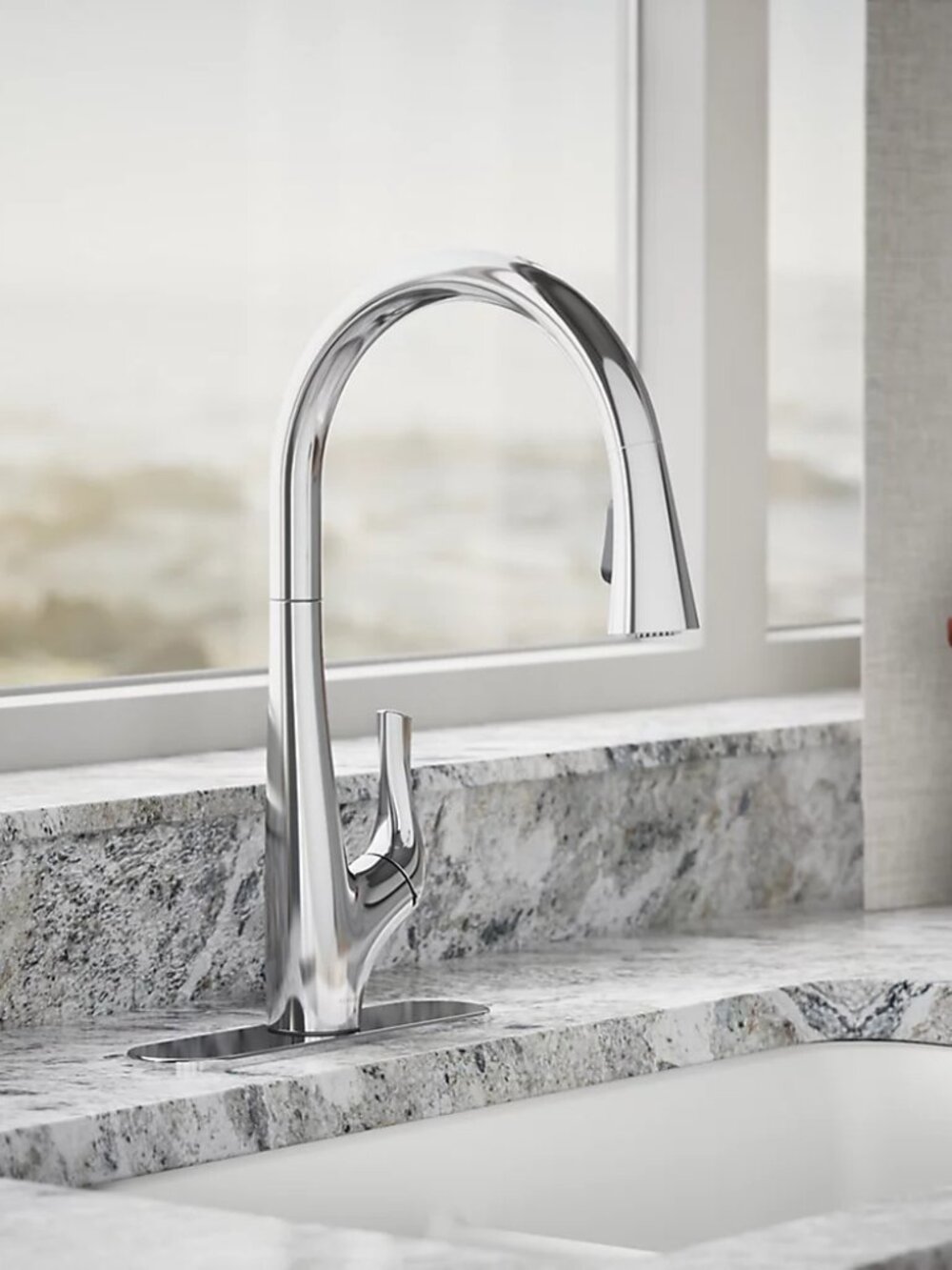 Kohler Bevin Pull-Down Kitchen Faucet Chrome
